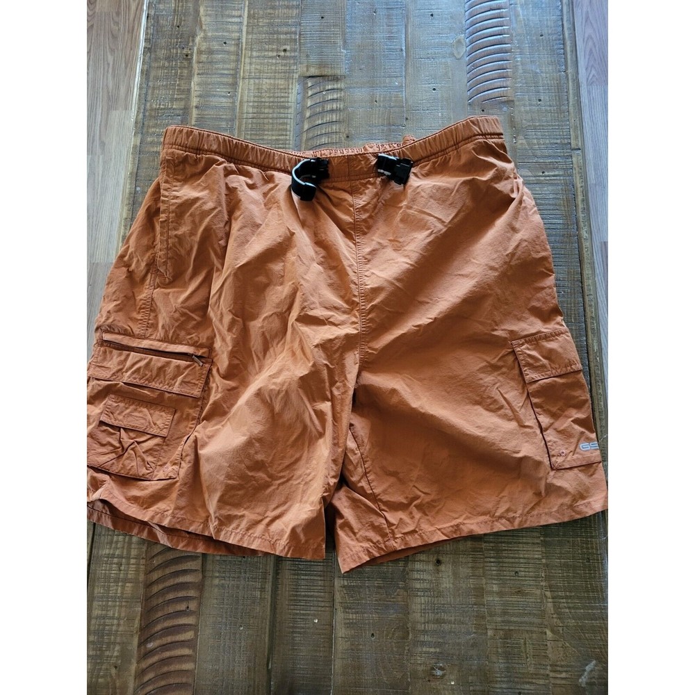 GSX Men's Size 2XL Orange Brown Cargo  Short Pockets Hike Travel Outdoors